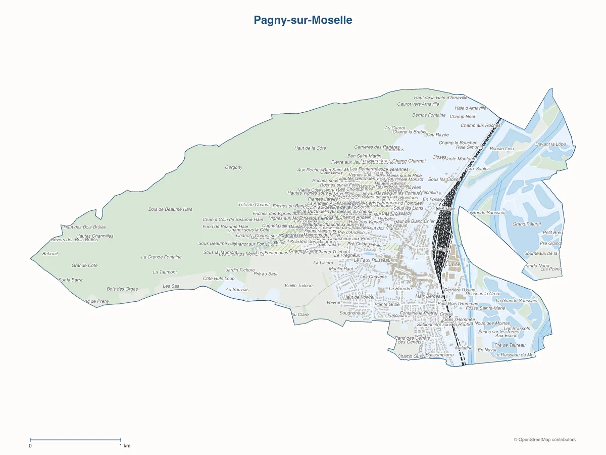 Carte de Pagny-sur-Moselle à personnaliser