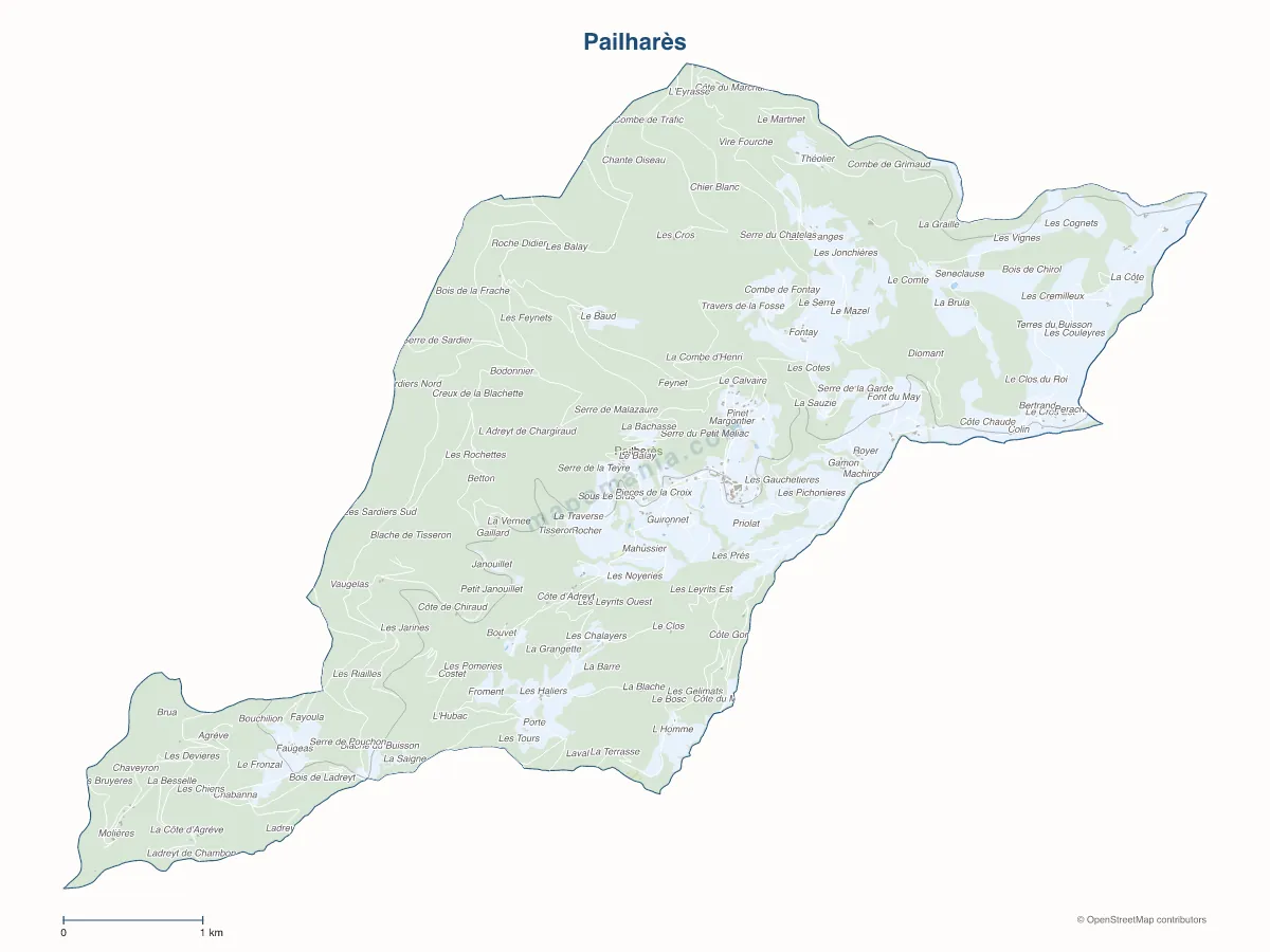 Carte de Pailharès à personnaliser