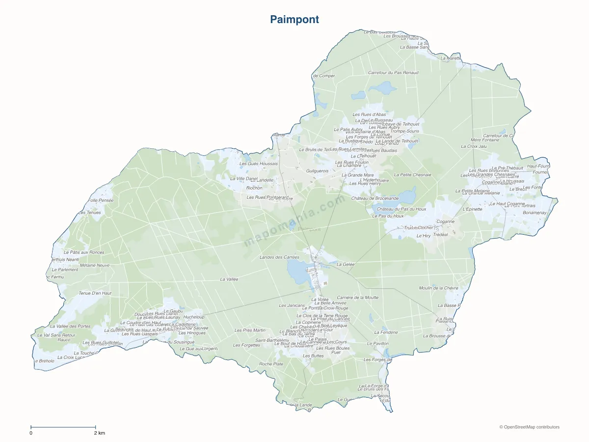 Carte de Paimpont à personnaliser