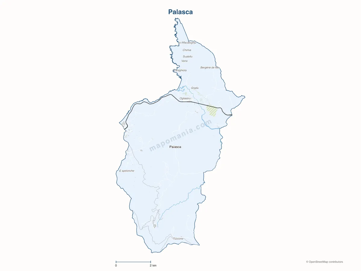 Carte de Palasca à personnaliser