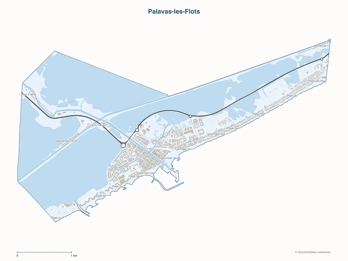 Carte de Palavas-les-Flots à personnaliser