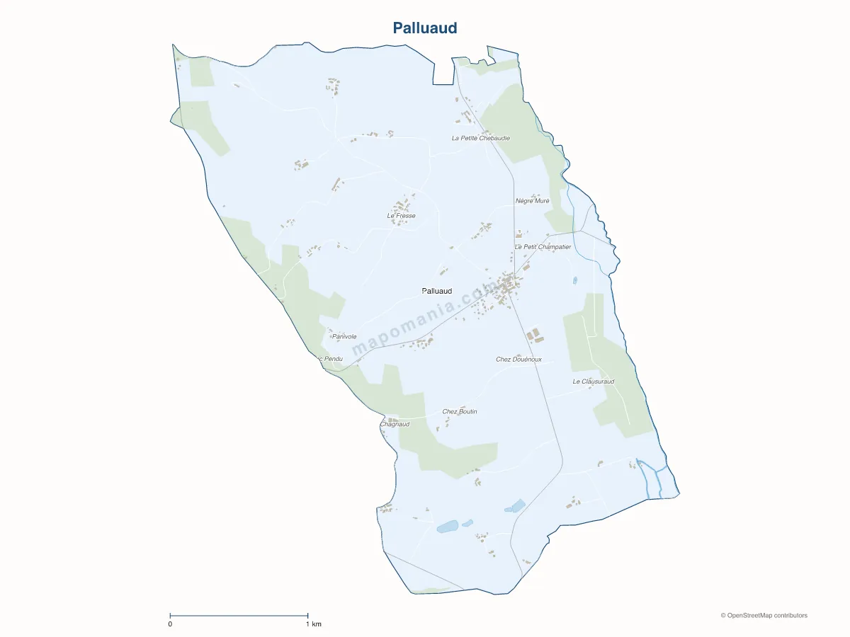 Carte de Palluaud à personnaliser