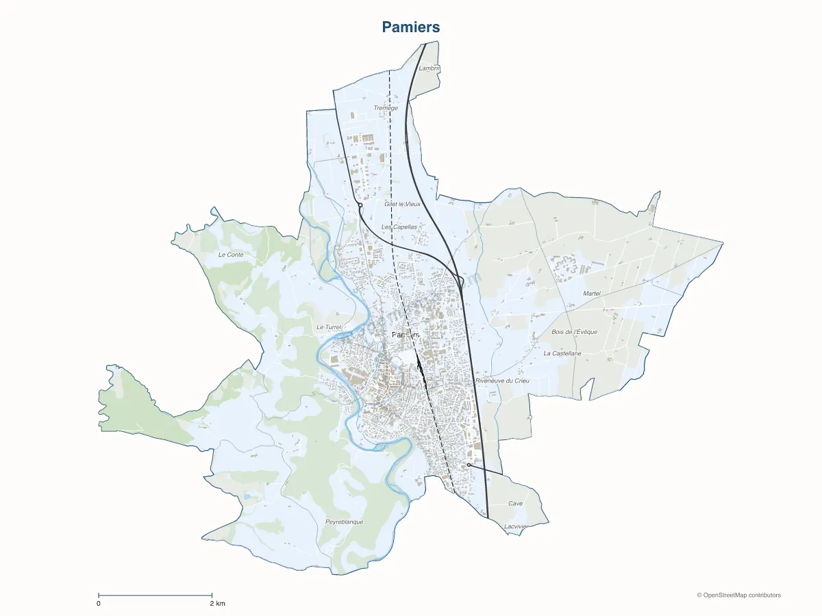 Carte de Pamiers à personnaliser
