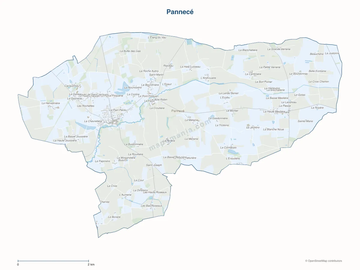 Carte de Pannecé à personnaliser
