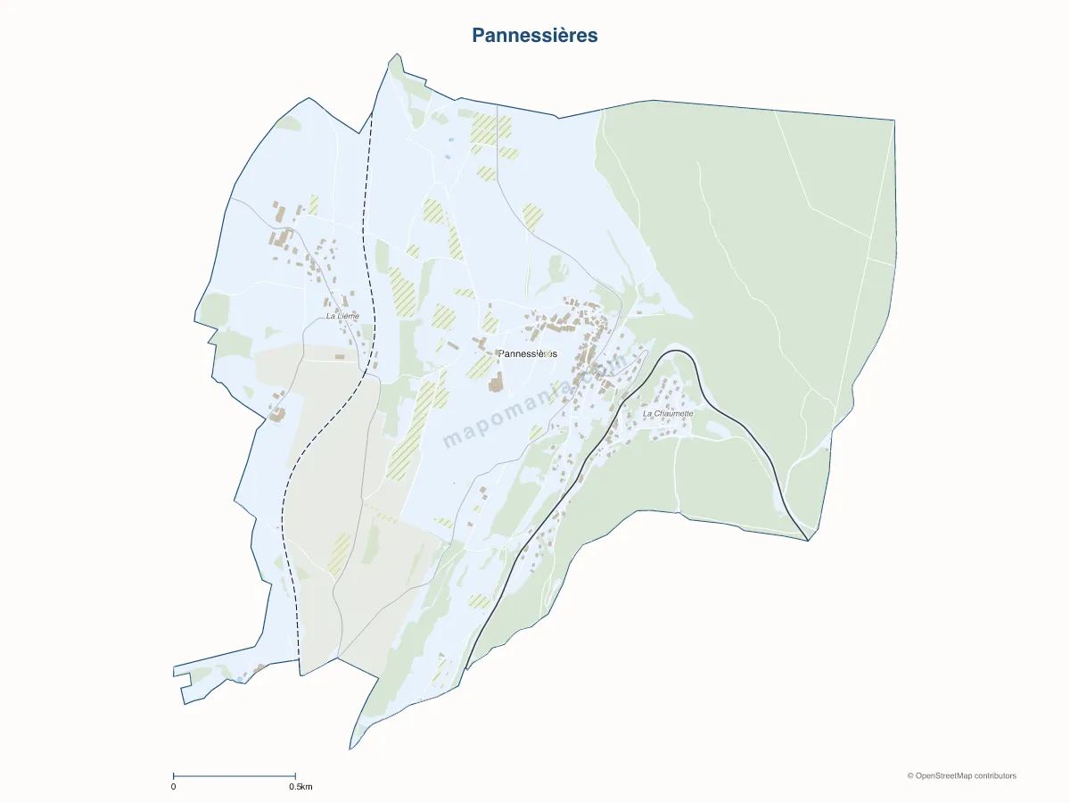 Carte de Pannessières à personnaliser