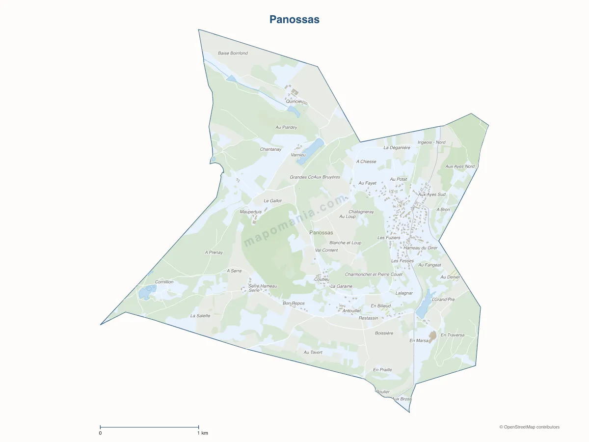 Carte de Panossas à personnaliser