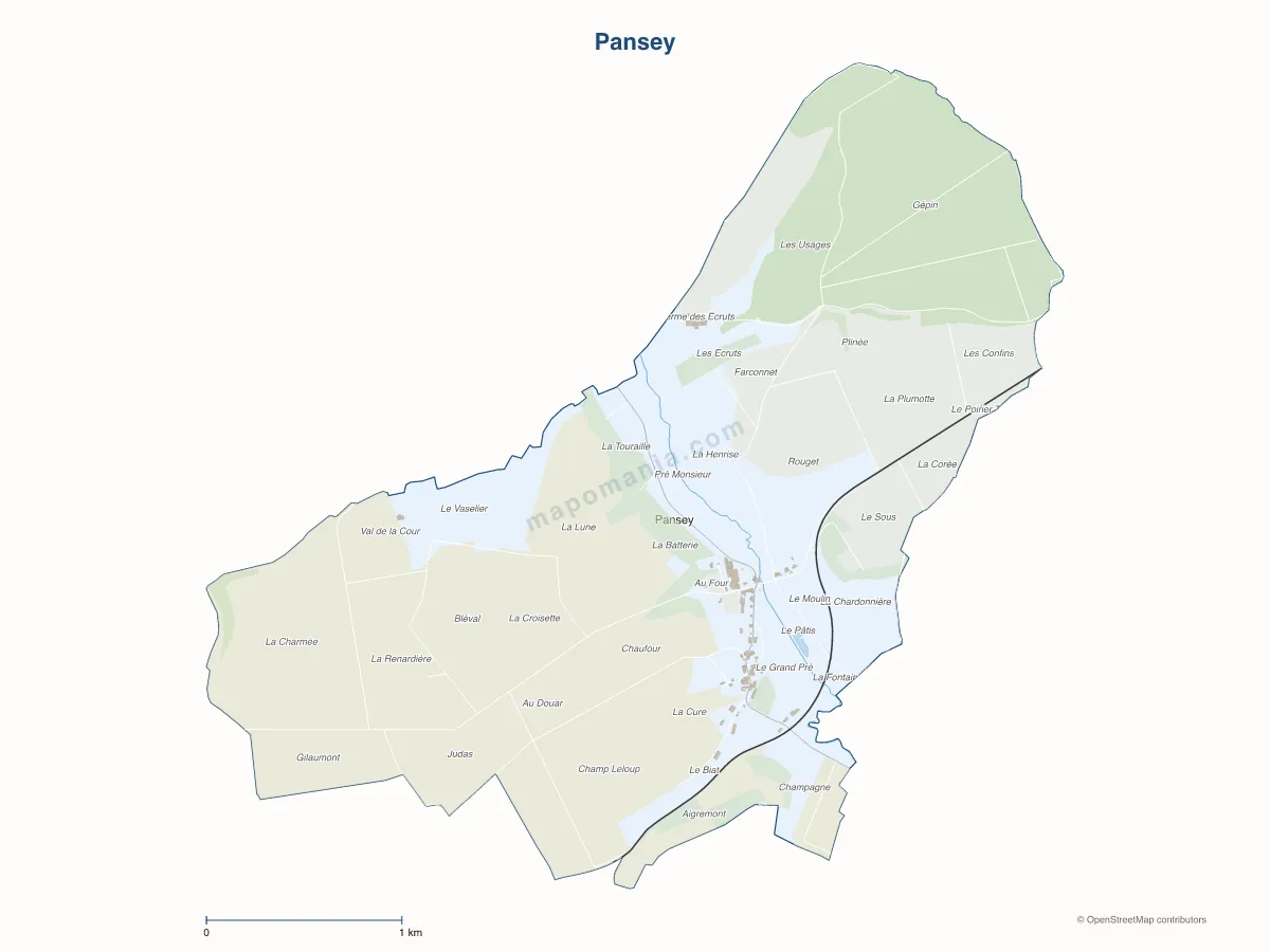 Carte de Pansey à personnaliser