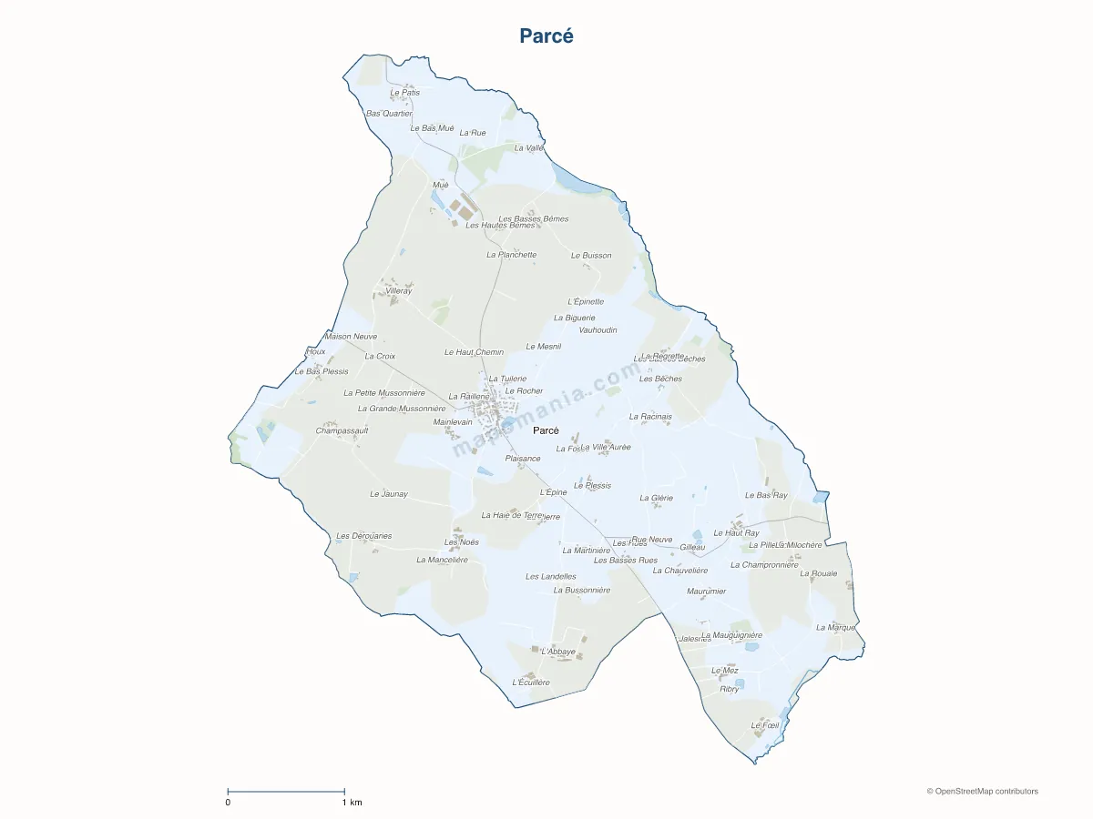 Carte de Parcé à personnaliser