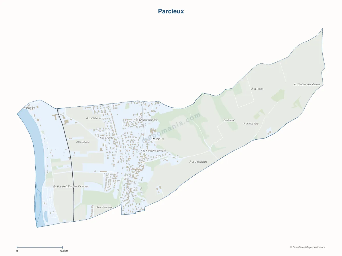 Carte de Parcieux à personnaliser