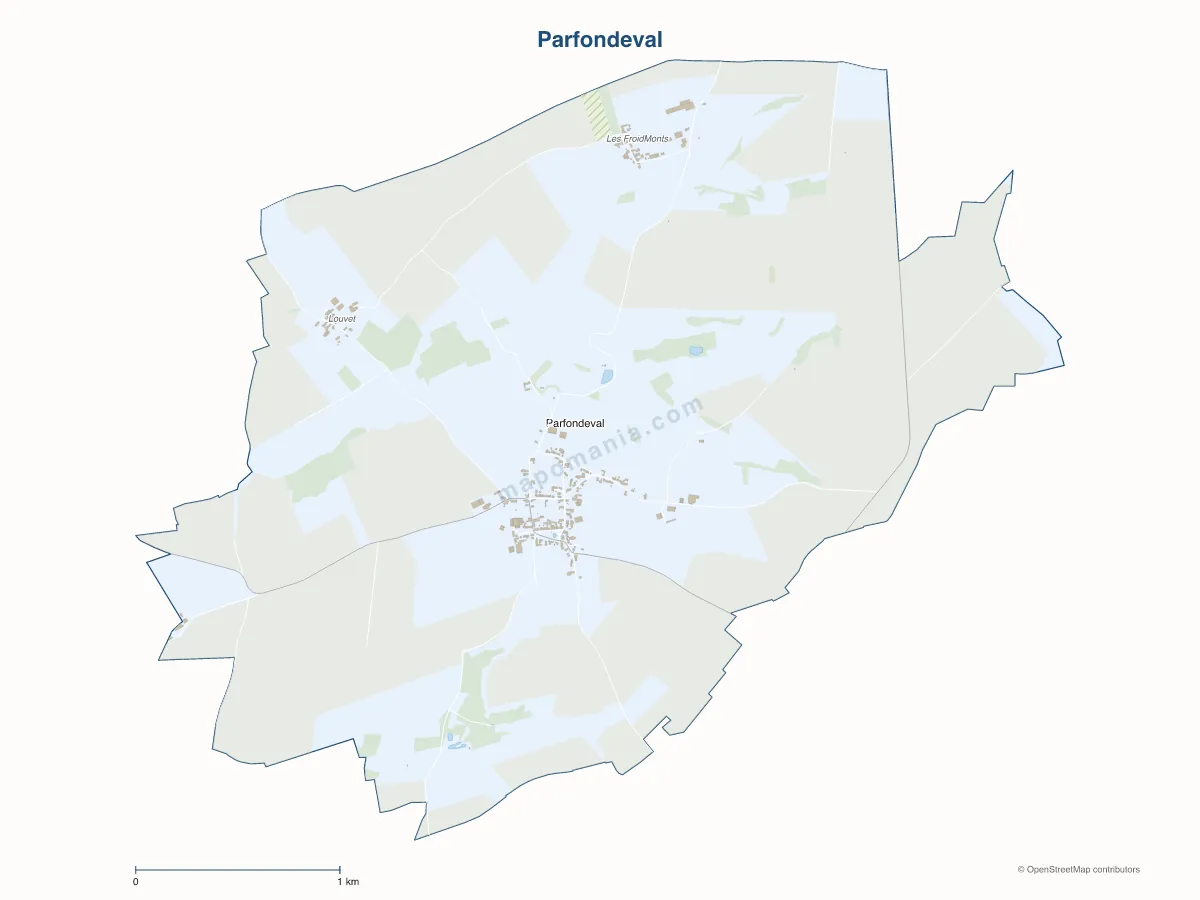 Carte de Parfondeval à personnaliser
