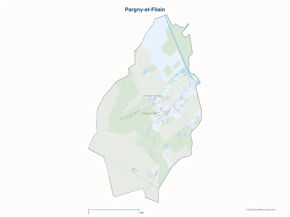 Carte de Pargny-et-Filain à personnaliser