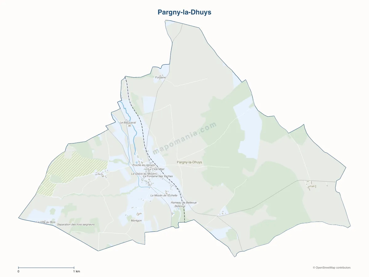 Carte de Pargny-la-Dhuys à personnaliser