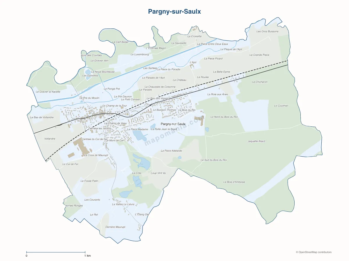 Carte de Pargny-sur-Saulx à personnaliser
