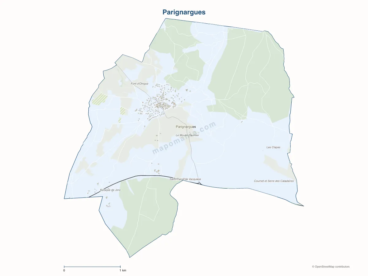Carte de Parignargues à personnaliser