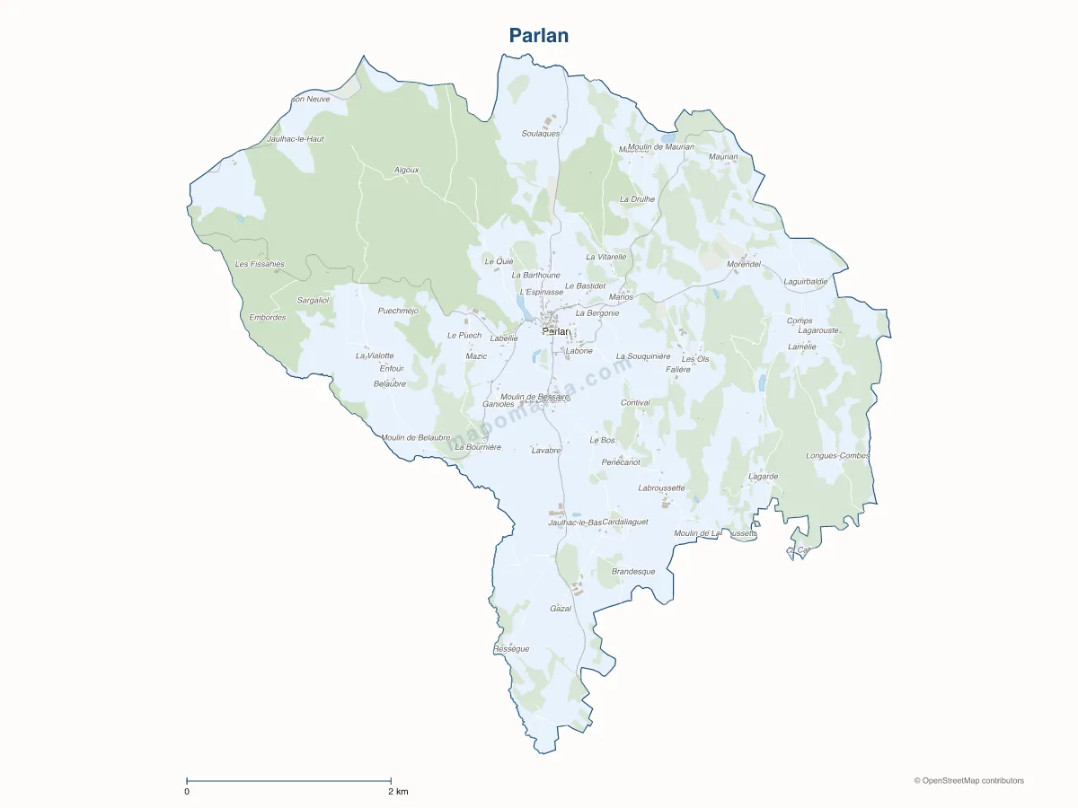 Carte de Parlan à personnaliser
