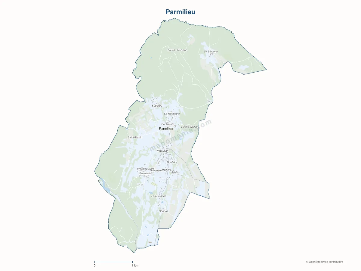 Carte de Parmilieu à personnaliser