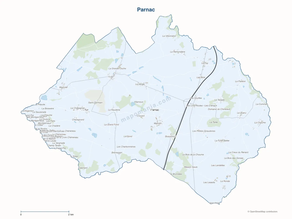 Carte de Parnac à personnaliser
