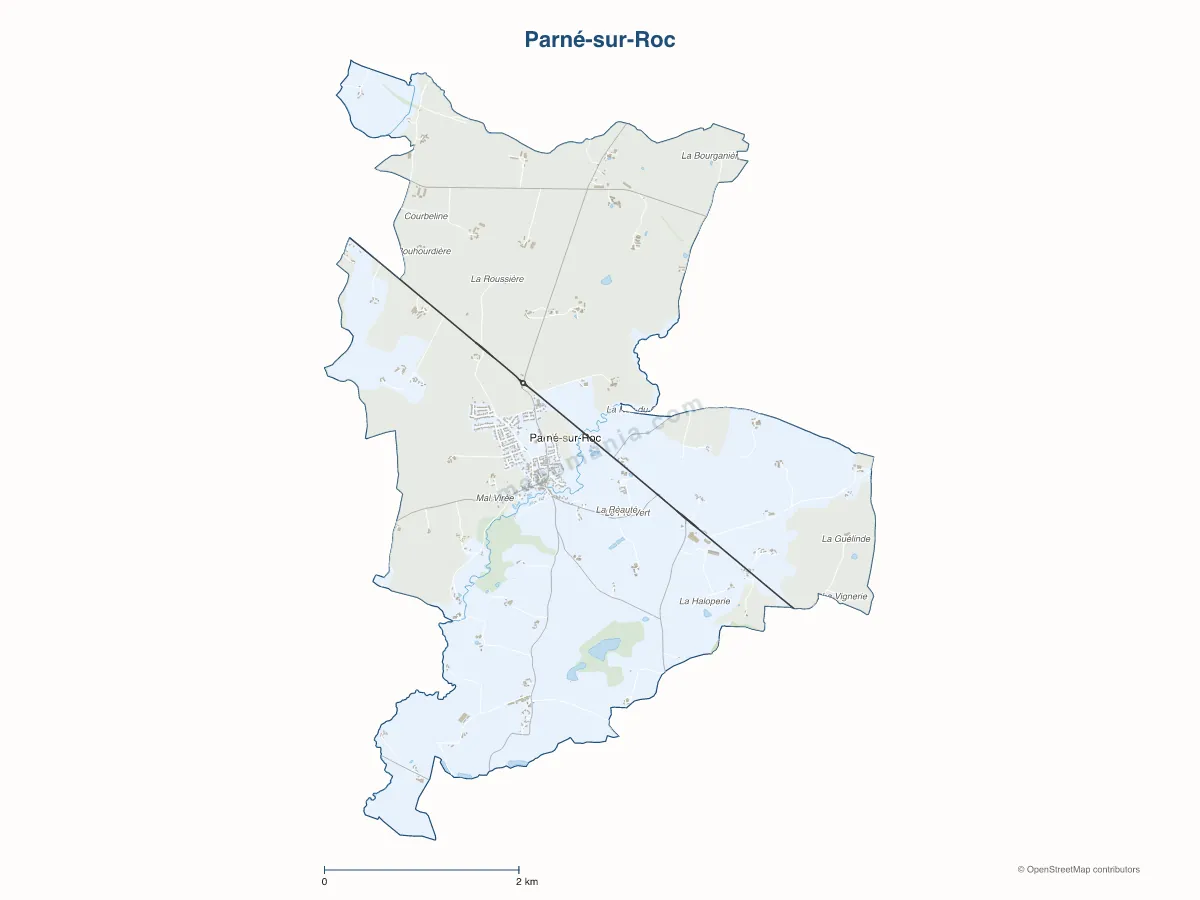 Carte de Parné-sur-Roc à personnaliser