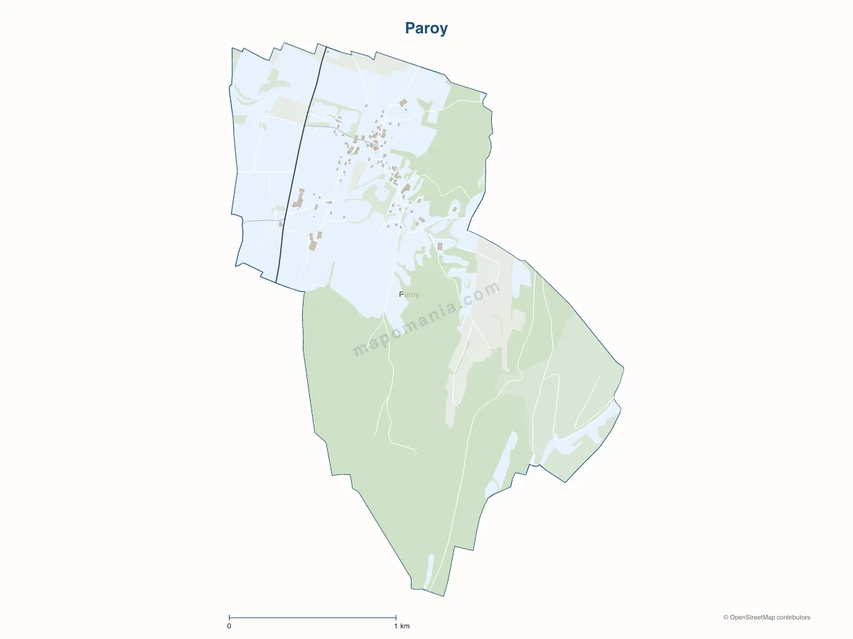 Carte de Paroy à personnaliser