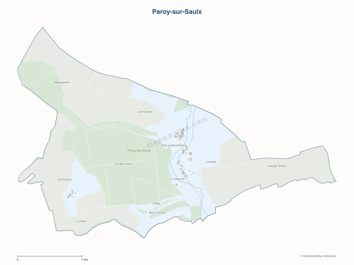 Carte de Paroy-sur-Saulx à personnaliser