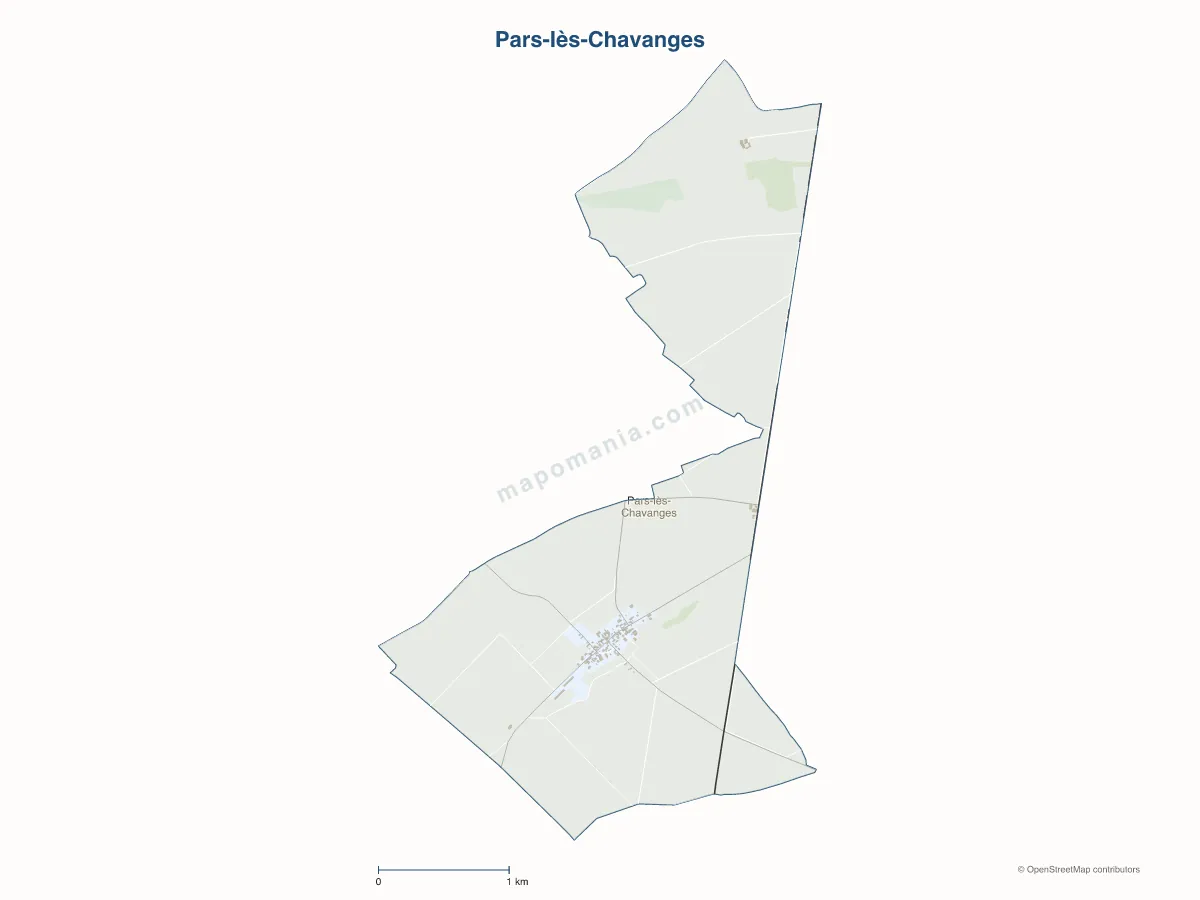 Carte de Pars-lès-Chavanges à personnaliser