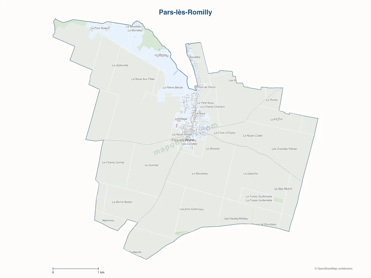 Carte de Pars-lès-Romilly à personnaliser