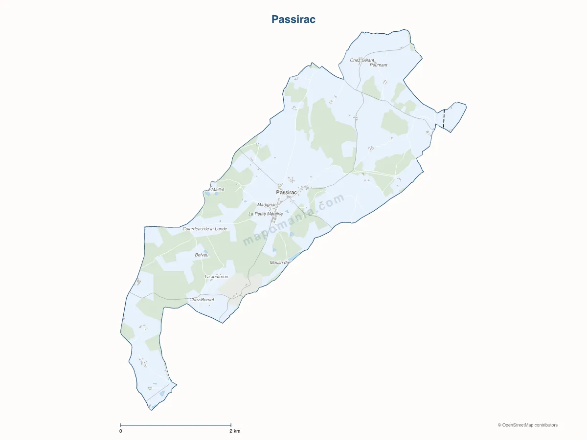 Carte de Passirac à personnaliser