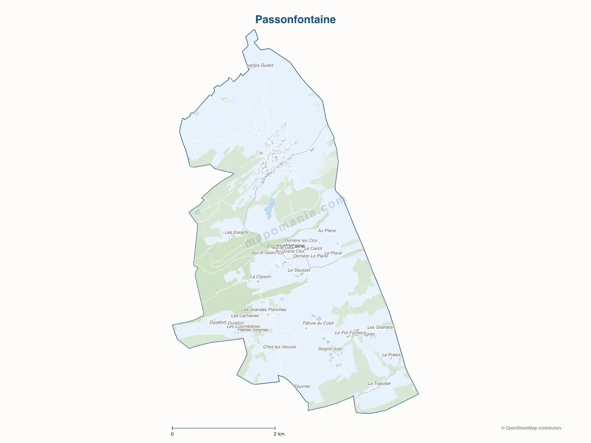 Carte de Passonfontaine à personnaliser