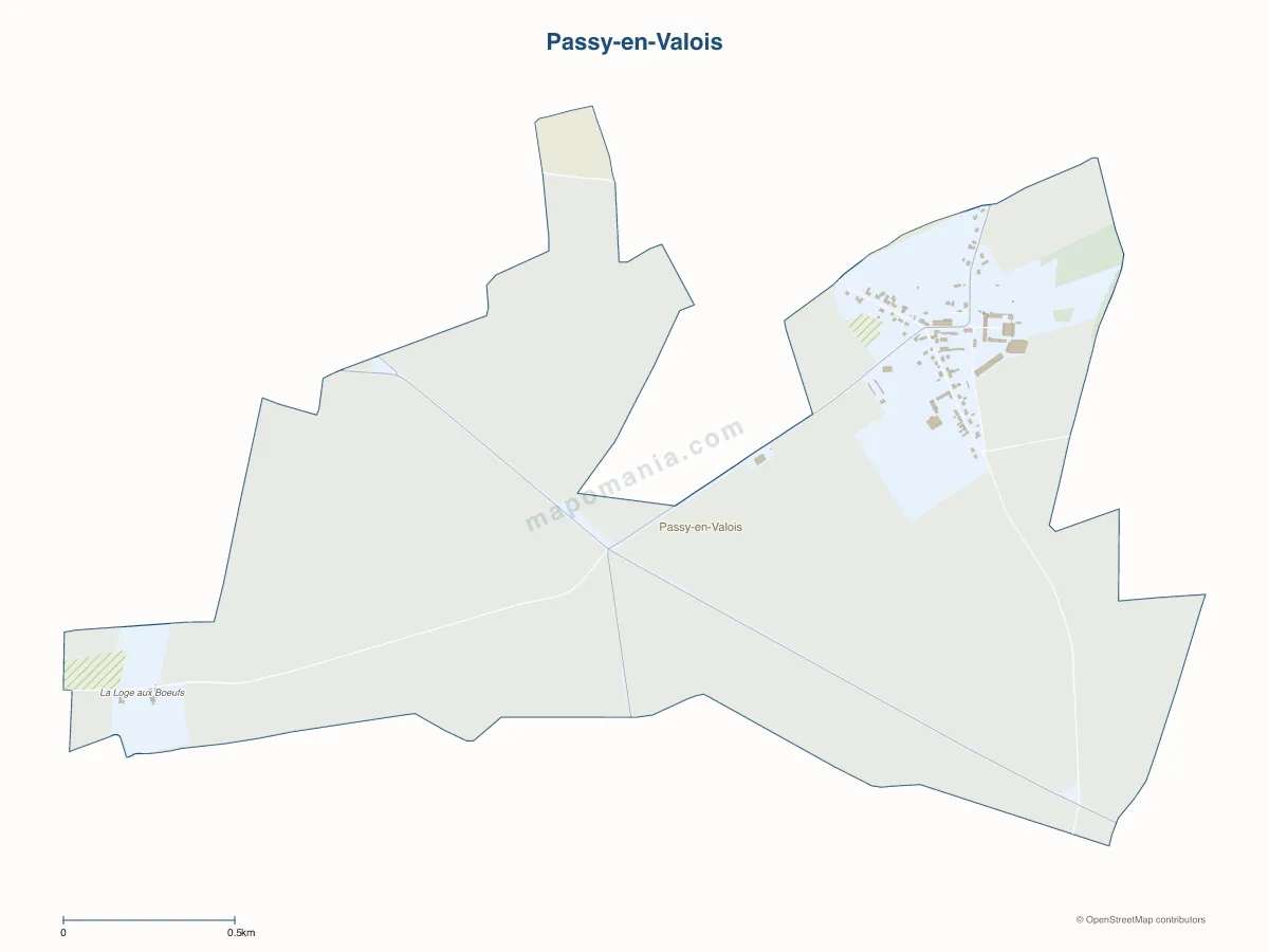 Carte de Passy-en-Valois à personnaliser