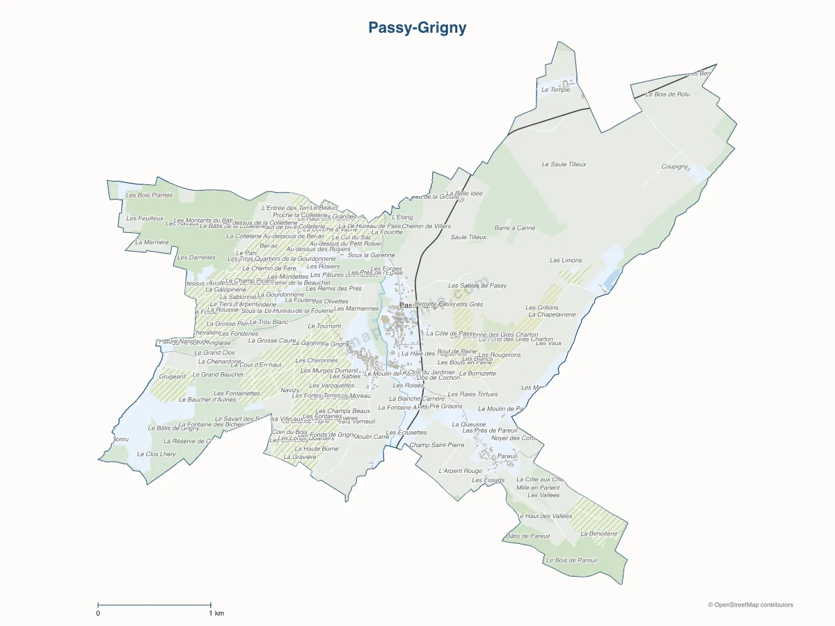 Carte de Passy-Grigny à personnaliser