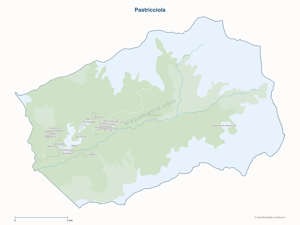 Carte de Pastricciola à personnaliser