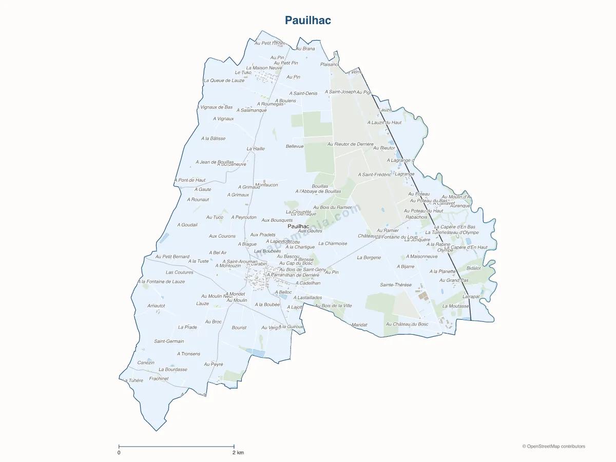 Carte de Pauilhac à personnaliser