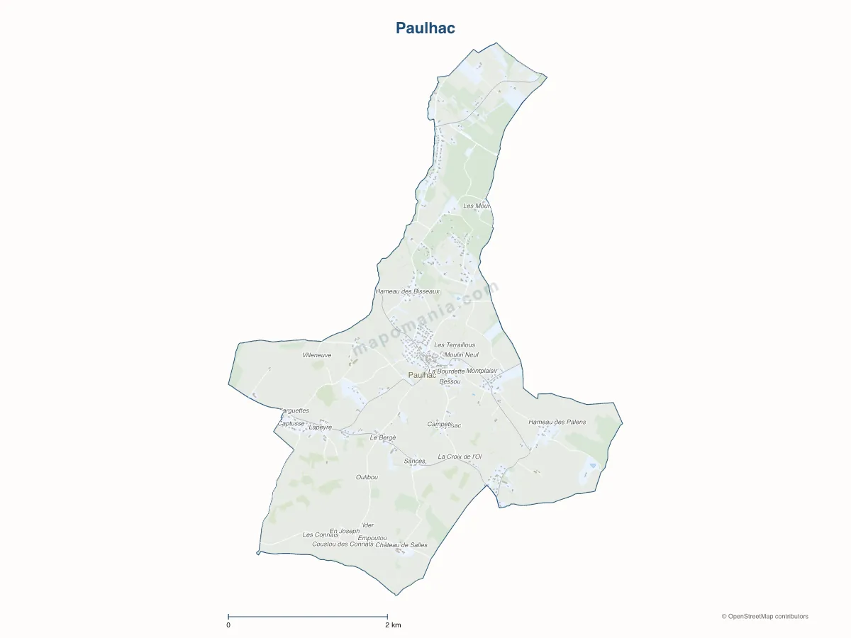 Carte de Paulhac à personnaliser