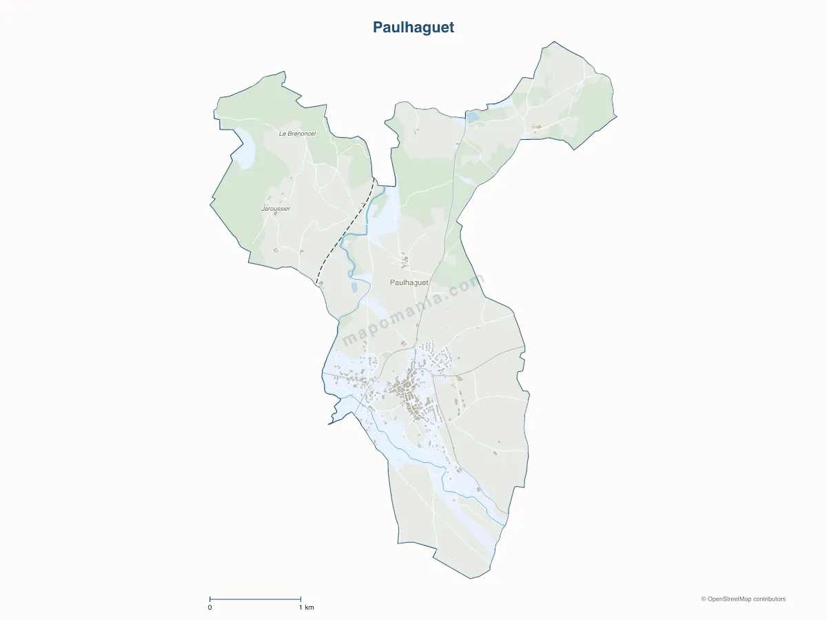 Carte de Paulhaguet à personnaliser