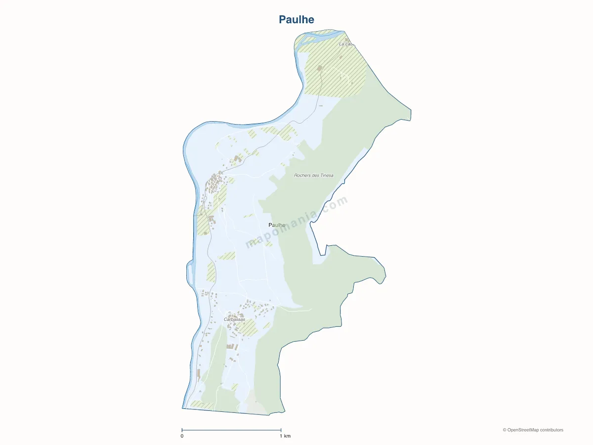 Carte de Paulhe à personnaliser