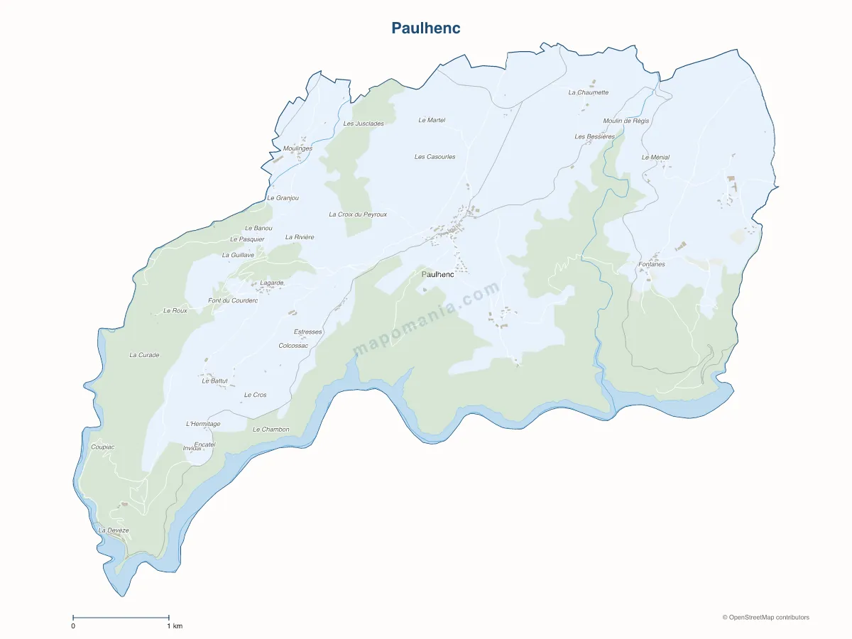 Carte de Paulhenc à personnaliser