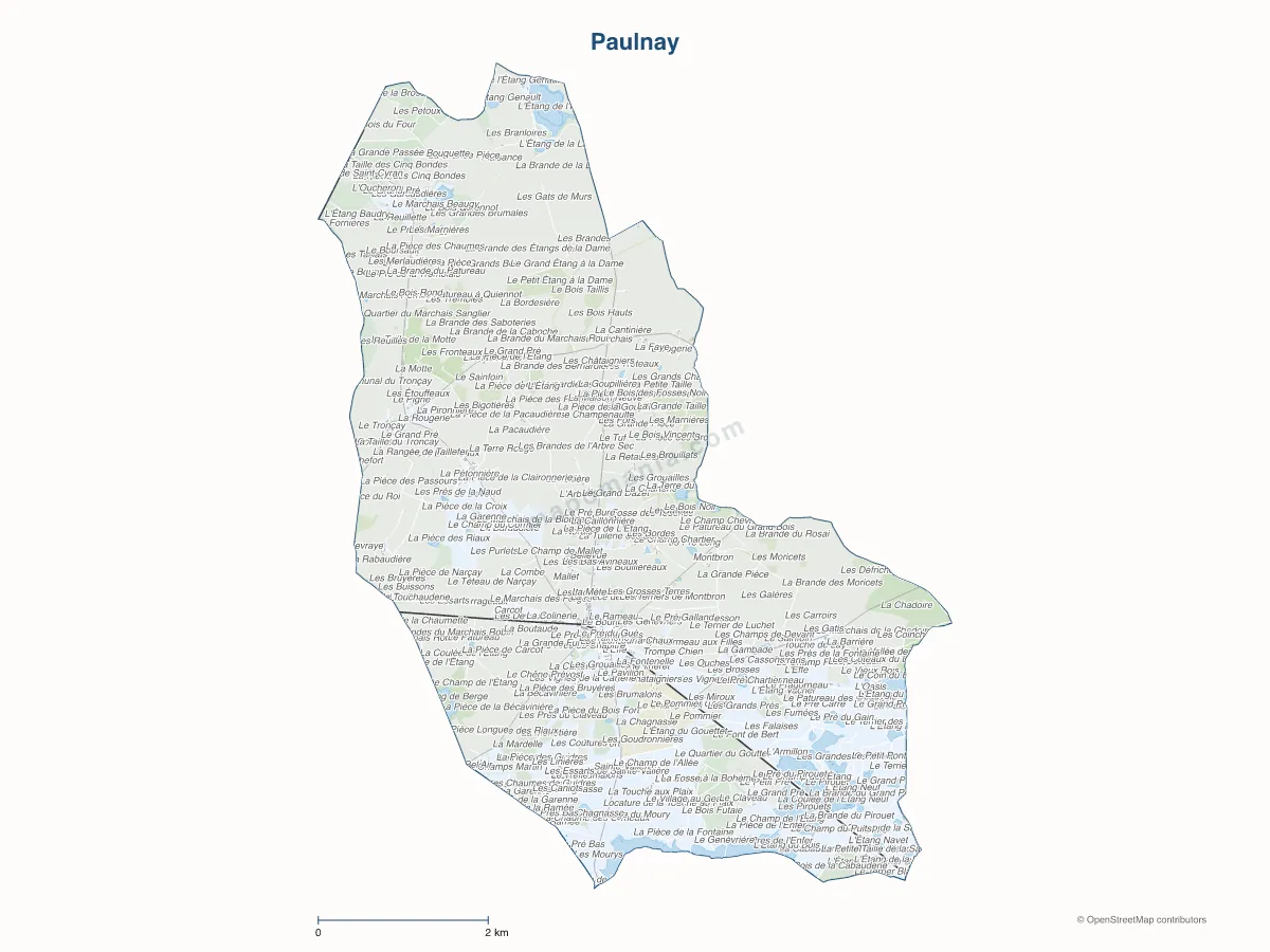 Carte de Paulnay à personnaliser