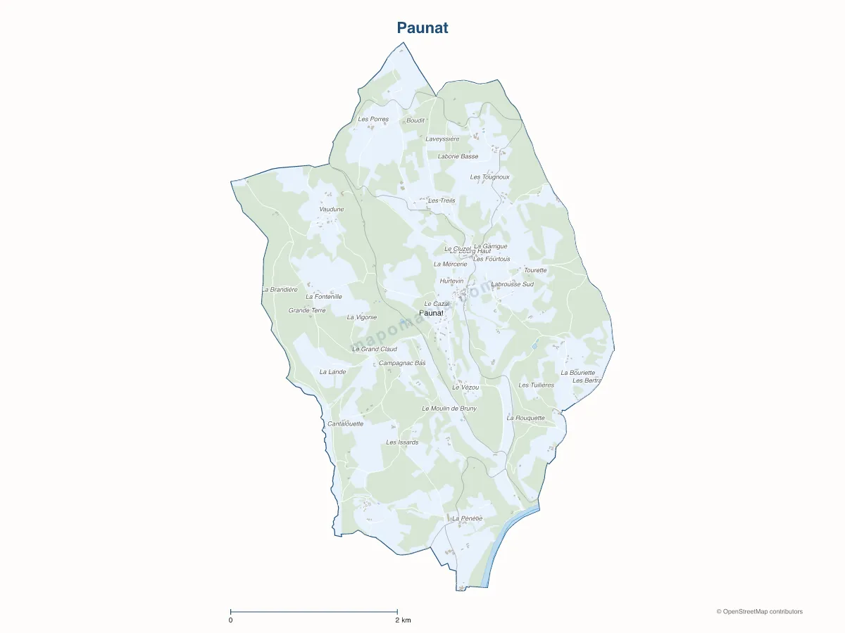 Carte de Paunat à personnaliser