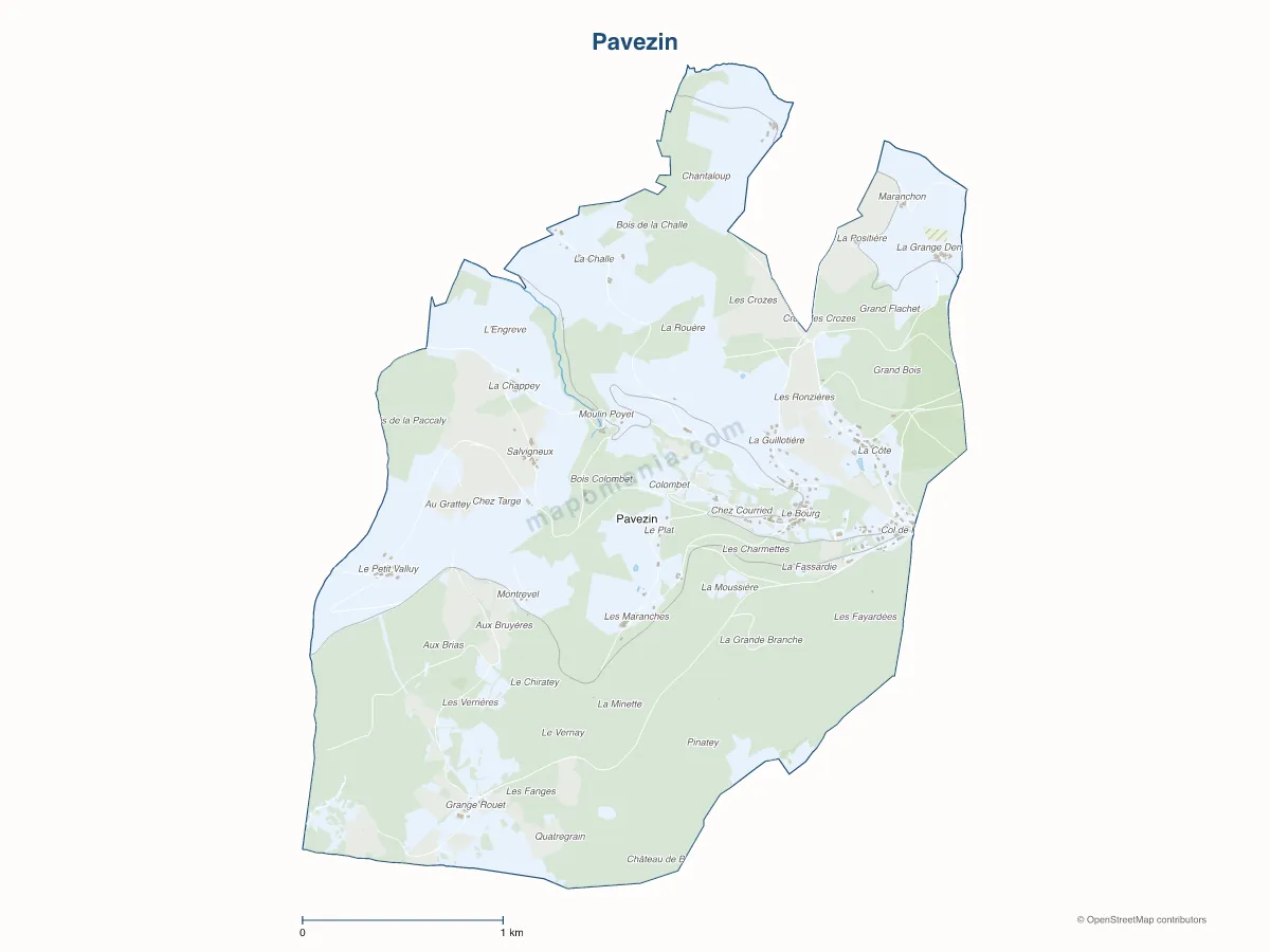 Carte de Pavezin à personnaliser
