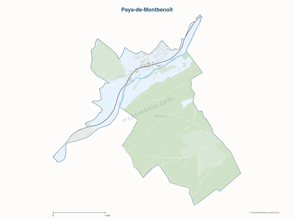 Carte de Pays-de-Montbenoît à personnaliser