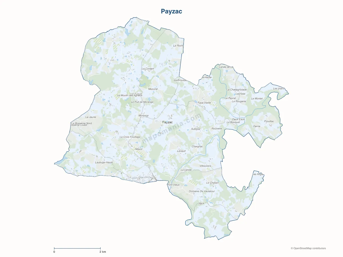 Carte de Payzac à personnaliser