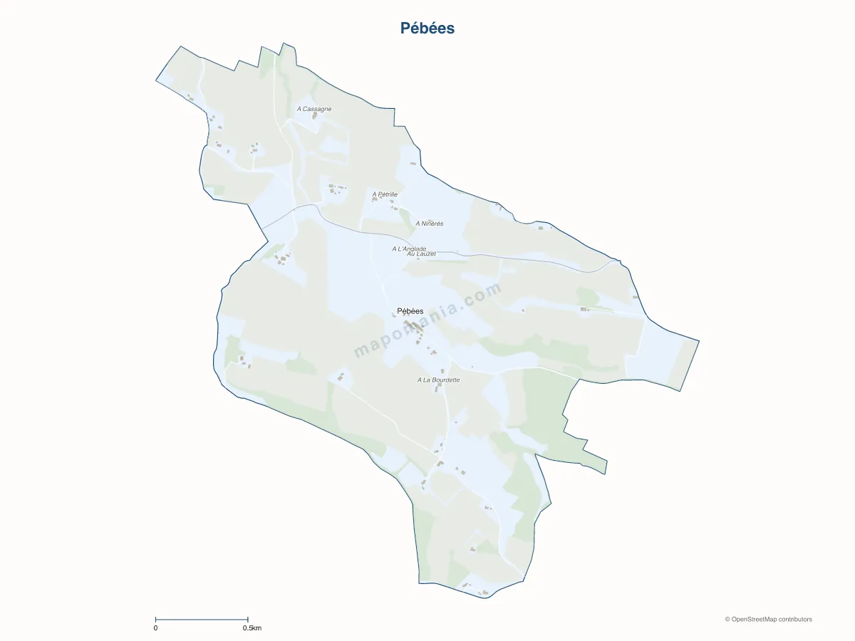 Carte de Pébées à personnaliser