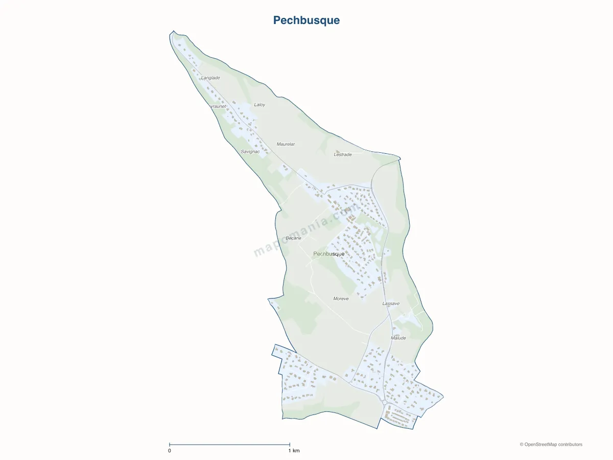 Carte de Pechbusque à personnaliser