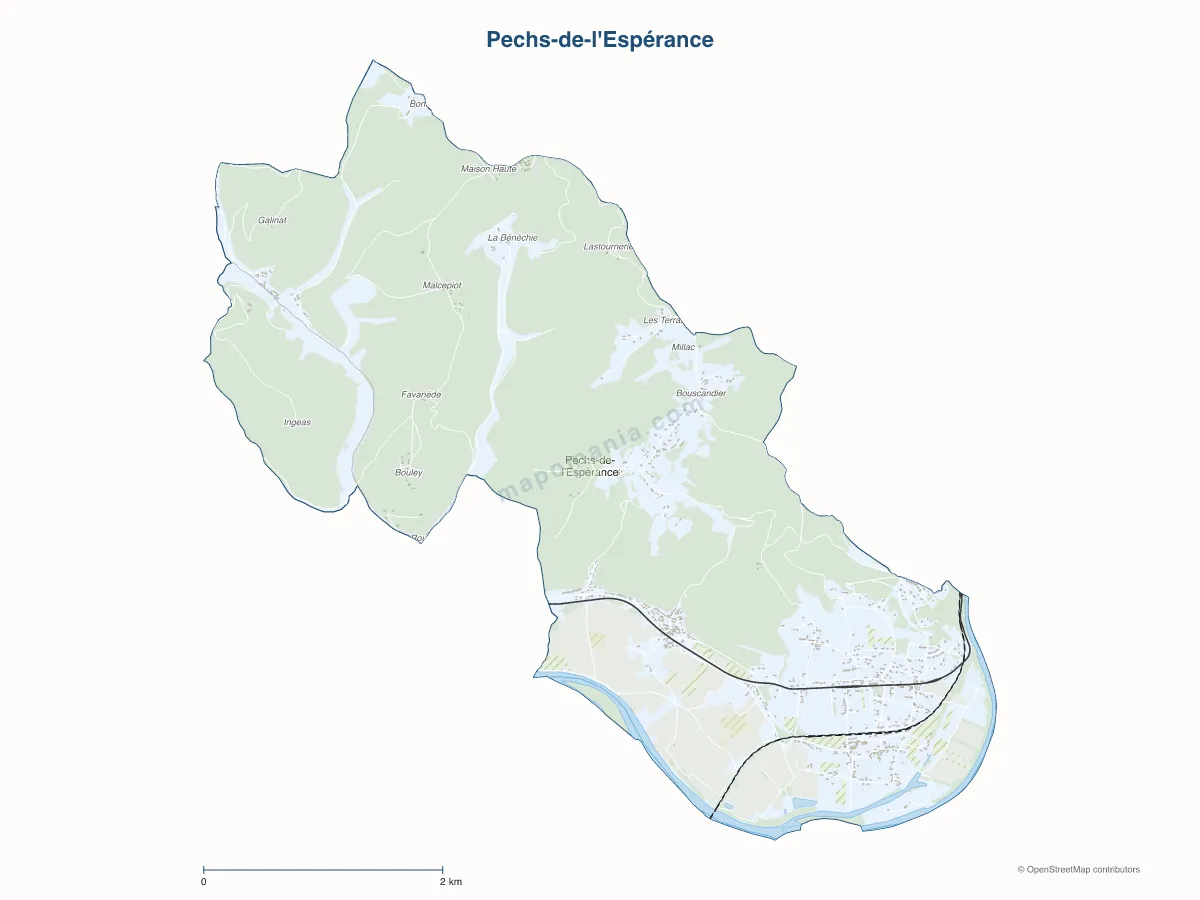 Carte de Pechs-de-l'Espérance à personnaliser