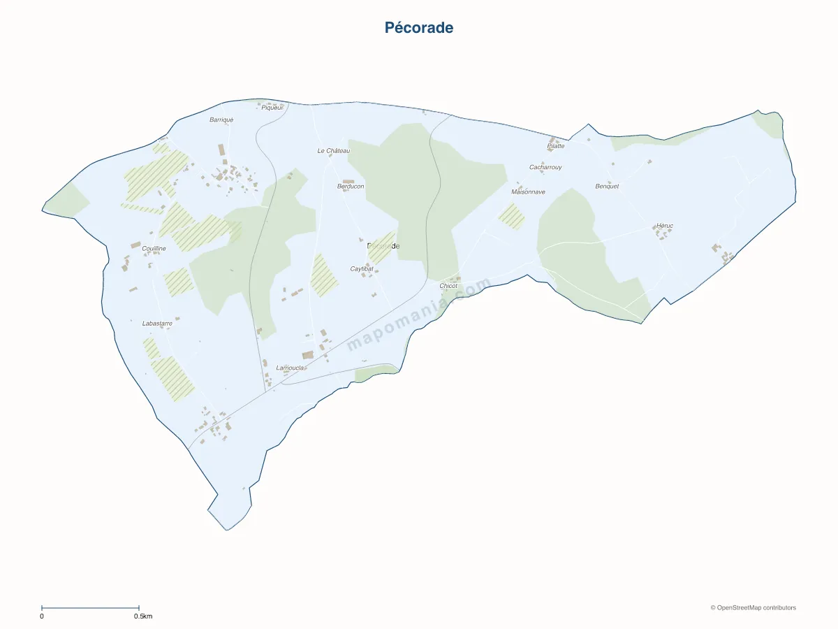 Carte de Pécorade à personnaliser