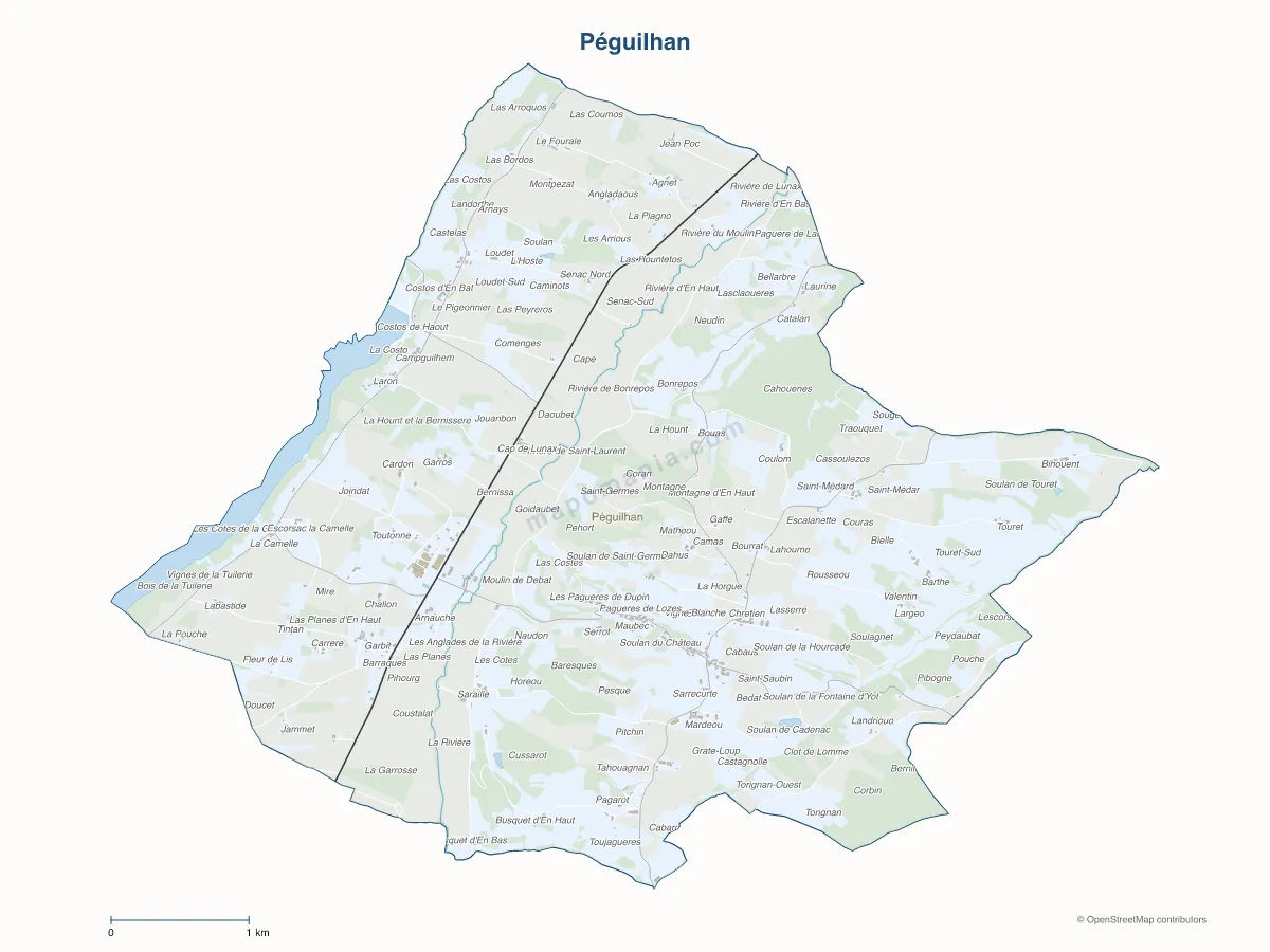Carte de Péguilhan à personnaliser