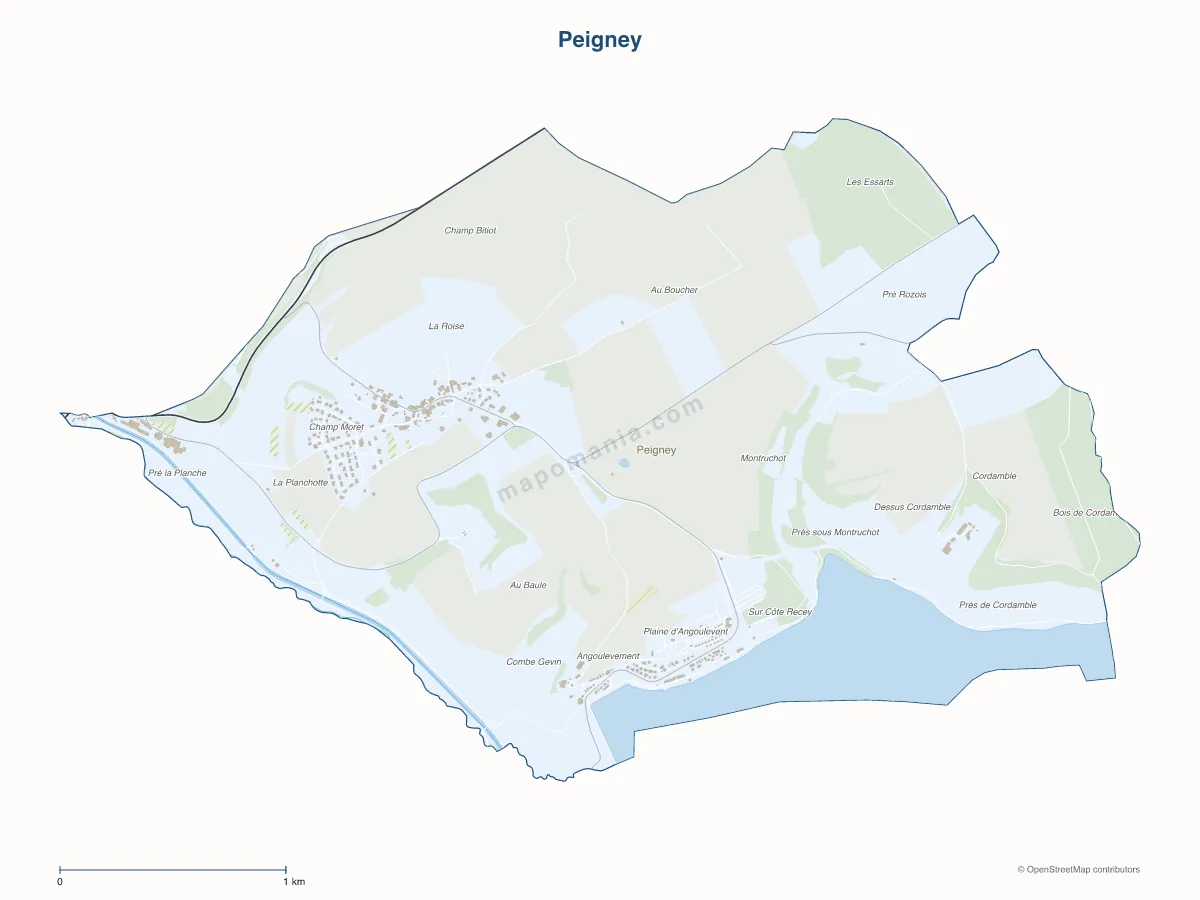 Carte de Peigney à personnaliser