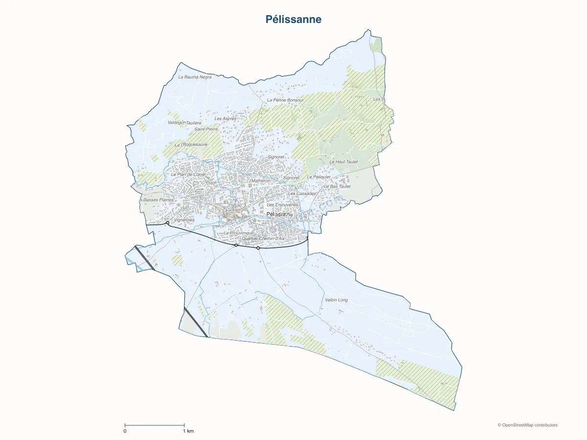 Carte de Pélissanne à personnaliser