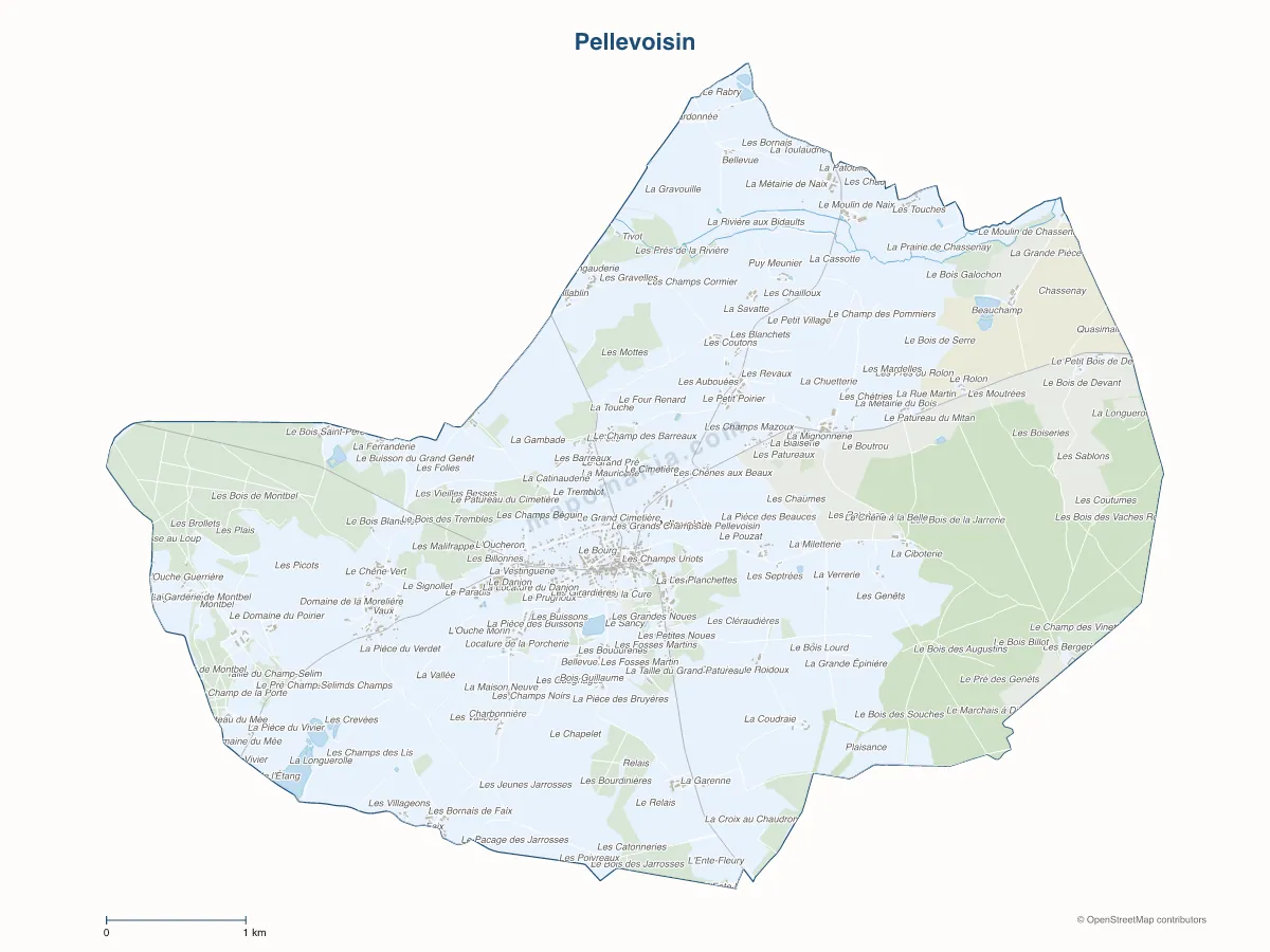 Carte de Pellevoisin à personnaliser