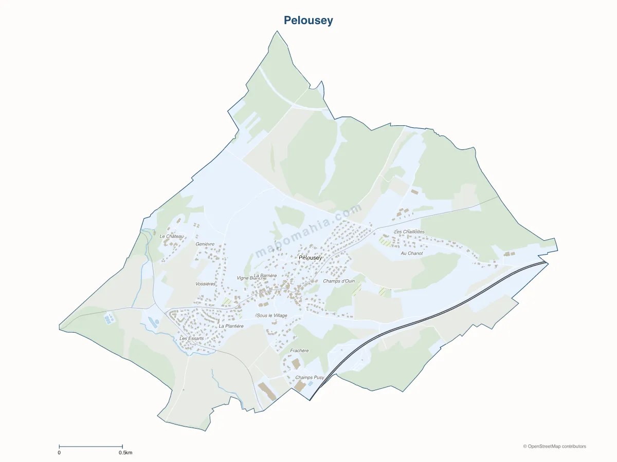 Carte de Pelousey à personnaliser